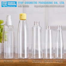 80ml 100ml 150ml 200ml y 250ml diseño encantador y hermoso caliente-vendiendo diferentes claro botellas plásticas pet